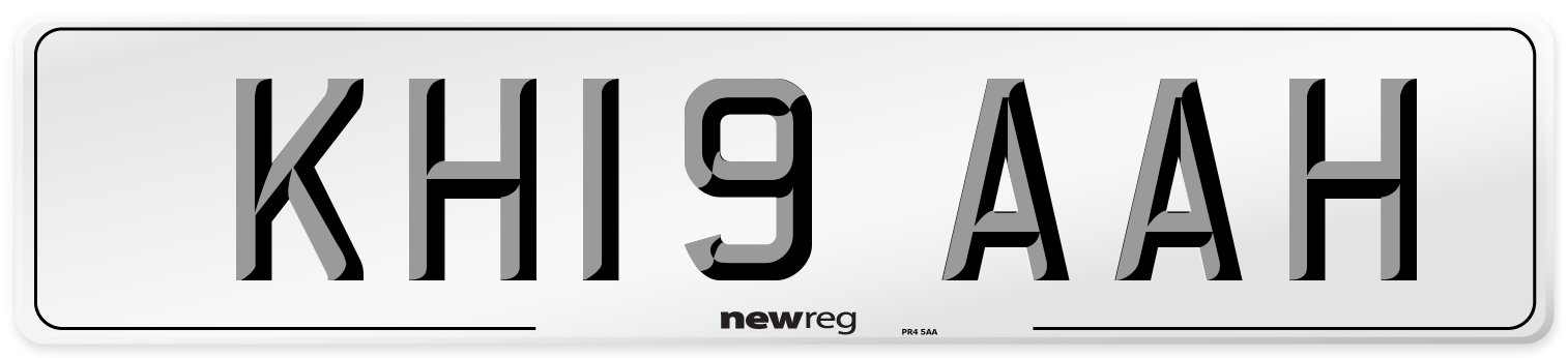 KH19 AAH Number Plate from New Reg